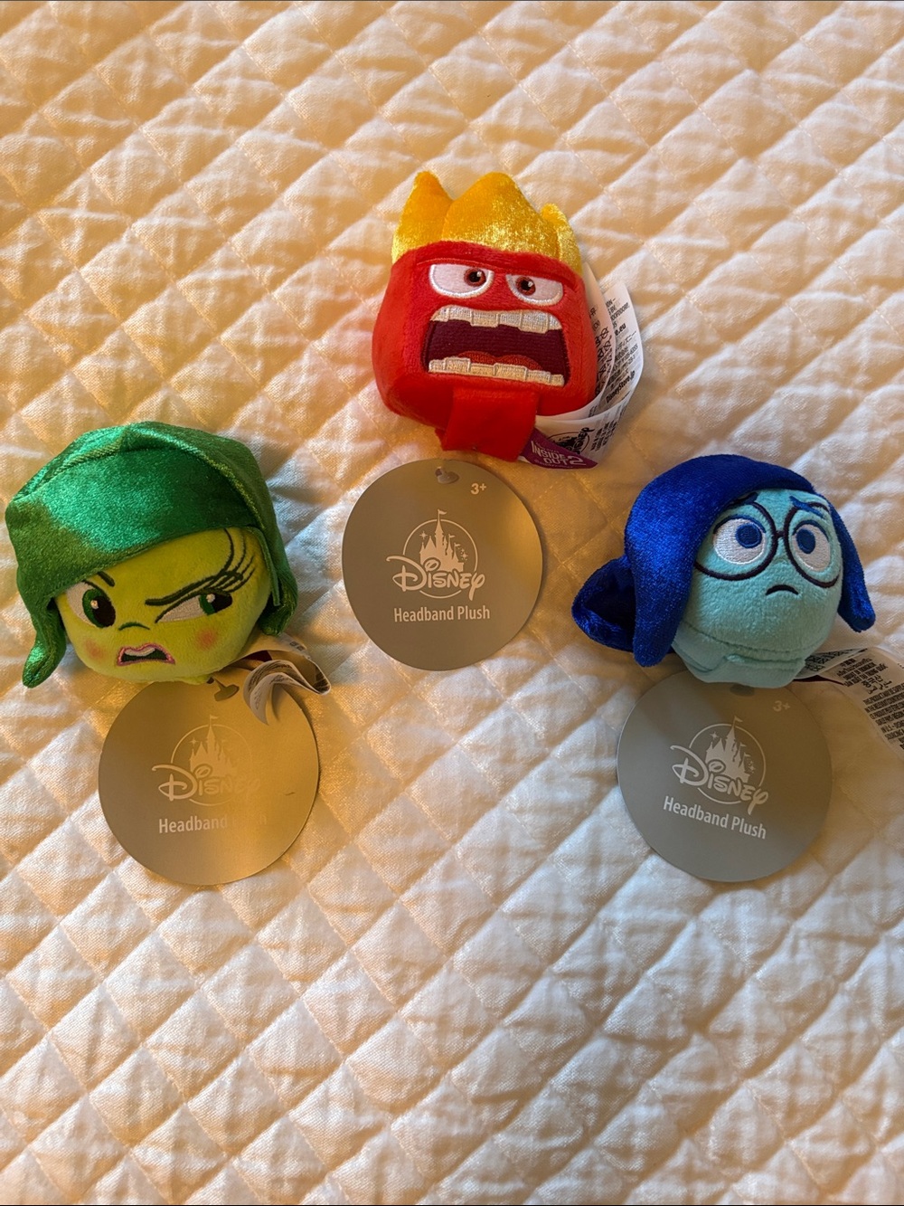 Disney Plush Headband Trio - Anger, Disgust & Sadness Inside Out Characters